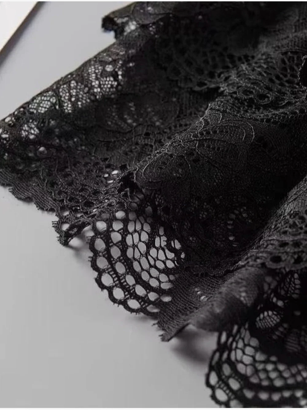 Sexy Sheer Lace Garter Thong & cover up for men one size - Black